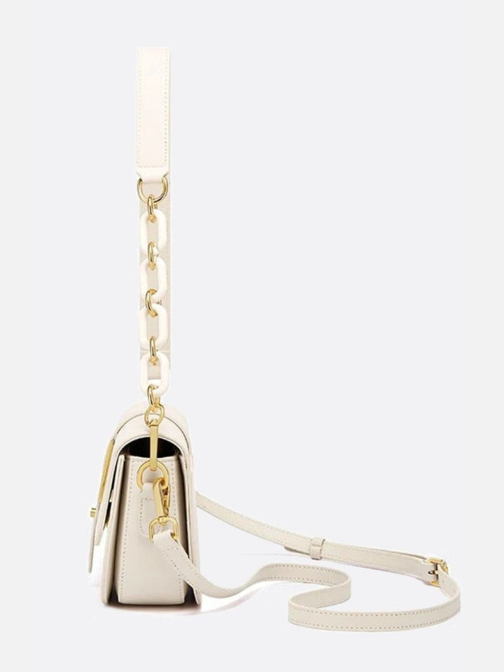Sac bandoulière en cuir blanc