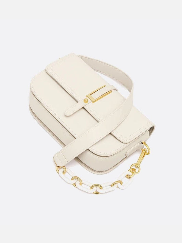 Sac bandoulière en cuir blanc